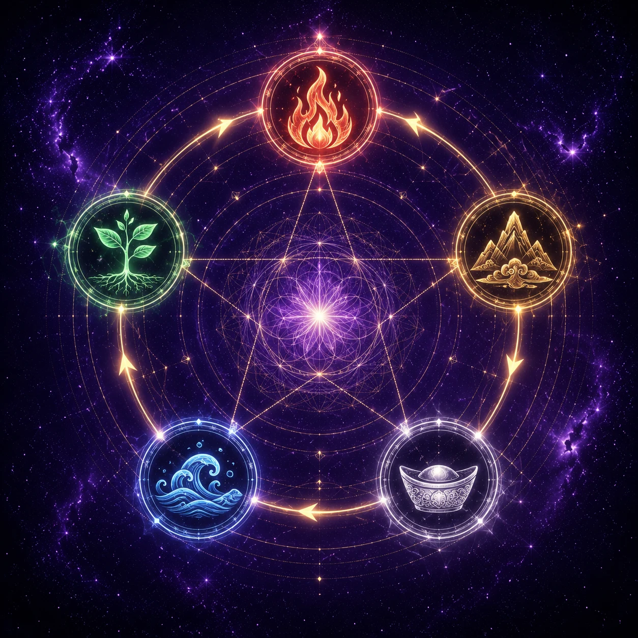 BaZi Five Elements: Wood, Fire, Earth, Metal, Water